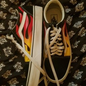 Flame Vans old skools, womens 9